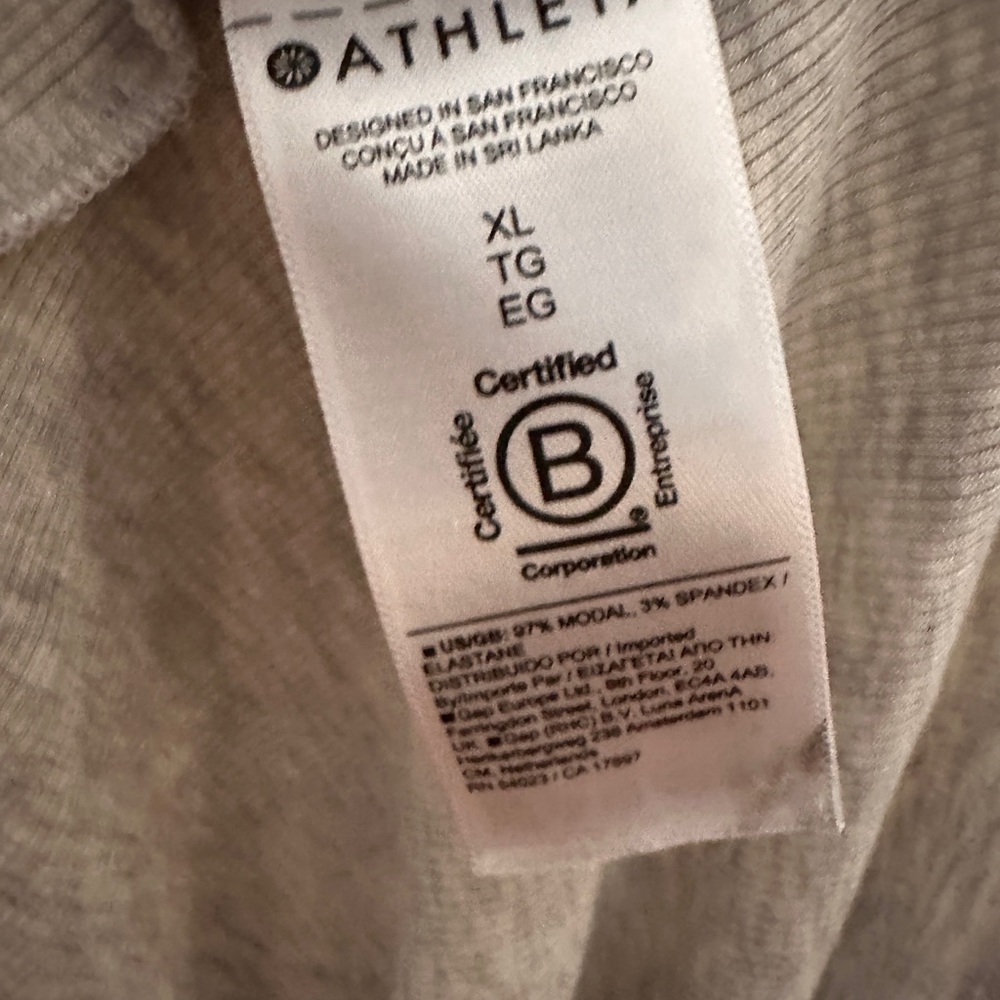 Athleta Light Gray Ribbed Tee - Picture 6 of 6